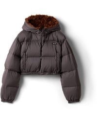 Miu Miu - Technical Pongé And Mohair Down Jacket - Lyst
