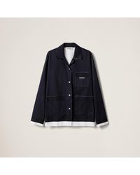 Miu Miu - Knit And Poplin Shirt - Lyst