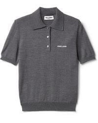 Miu Miu - Wool Knit Polo Shirt - Lyst