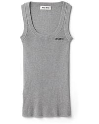 Miu Miu - Cotton Knit Tank Top - Lyst