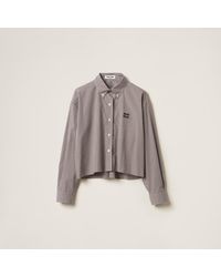 Miu Miu - Gingham Check Poplin Shirt - Lyst