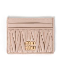 Miu Miu - Matelassé Nappa Leather Card Holder - Lyst