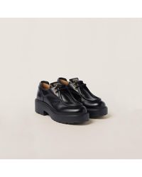 Miu Miu - Leather Lace-up Shoes - Lyst