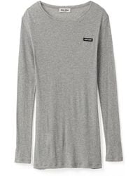 Miu Miu - Ribbed Mini Dress - Lyst
