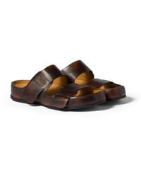 Miu Miu - Bleached Leather Sandals - Lyst