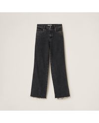 Miu Miu - Five-pocket Black Denim Jeans - Lyst