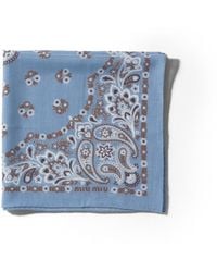 Miu Miu - Printed Wool And Cashmere Scarf - Lyst