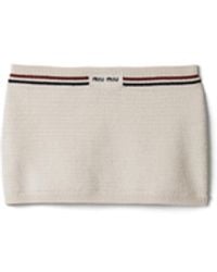 Miu Miu - Cotton Knit Miniskirt - Lyst