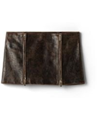 Miu Miu - Waxed Suede Miniskirt - Lyst