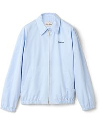 Miu Miu - Gingham Check Blouson Jacket - Lyst