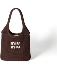 Miu Miu - Ivy Raffia-Effect Woven Tote Bag - Lyst