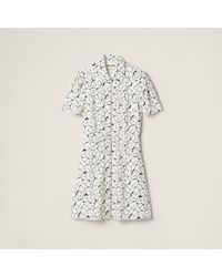 Miu Miu - Crepe De Chine Floral Print Dress - Lyst