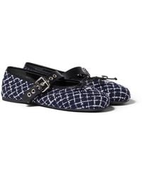 Miu Miu - Tweed Check Ballerinas - Lyst