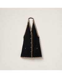 Miu Miu - Mini Dress With Crystal Embellishment - Lyst