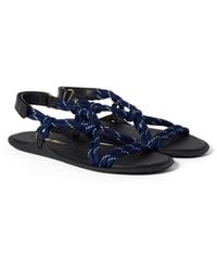 Miu Miu - Riviere Cord And Leather Sandals - Lyst