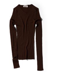 Miu Miu - Silk V-Neck Sweater - Lyst