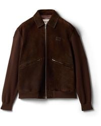 Miu Miu - Waxed Suede Blouson Jacket - Lyst