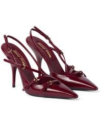 Miu Miu - Patent Leather Slingbacks With Buckles - Lyst