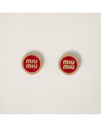 Miu Miu - Enameled Metal Earrings - Lyst