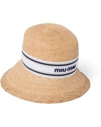 Miu Miu - Woven Fabric Hat - Lyst