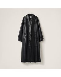 Miu Miu - Nappa Leather Coat - Lyst