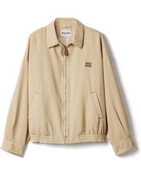 Miu Miu - Light Denim Blouson Jacket - Lyst
