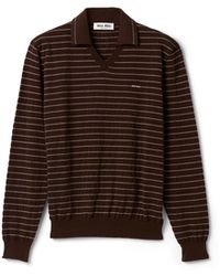 Miu Miu - V-Neck Cotton Sweater - Lyst
