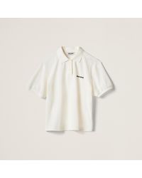 Miu Miu - Cotton Piqué Polo Shirt - Lyst