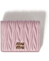 Miu Miu - Small Matelassé Nappa Leather Wallet - Lyst