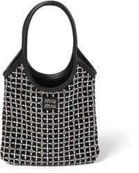 Miu Miu - Ivy Satin Handbag With Synthetic Crystals - Lyst