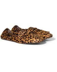 Miu Miu - Ruches Printed Leather Loafers - Lyst