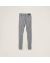 Miu Miu - Silk Jersey Pants - Lyst