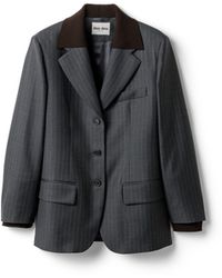 Miu Miu - Single-Breasted Pinstripe Jacket - Lyst