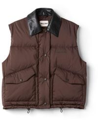 Miu Miu - Technical Pongé Down Vest - Lyst