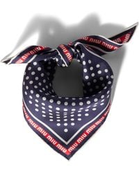 Miu Miu - Printed Silk Twill Scarf - Lyst