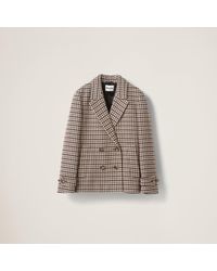 Miu Miu - Double-breasted Houndstooth Check Jacket - Lyst