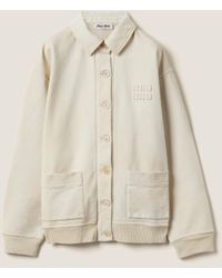 Miu Miu - Garment-Dyed Cotton Fleece Blouson Jacket - Lyst