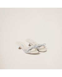 Miu Miu - Satin Sandals With Artificial Crystals - Lyst