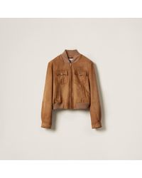 Miu Miu - Suede Nappa Leather Jacket - Lyst