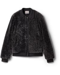 Miu Miu - Shearling And Knit Blouson Jacket - Lyst