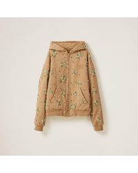 Miu Miu - Embroidered Garment-Dyed Gabardine Blouson Jacket - Lyst