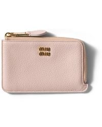 Miu Miu - Leather Pouch Card Holder - Lyst