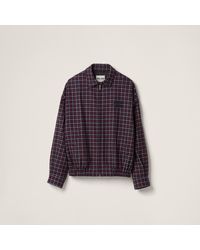 Miu Miu - Checked Wool Blouson Jacket - Lyst