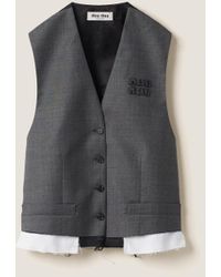 Miu Miu - Single-Breasted Grisaille Vest - Lyst