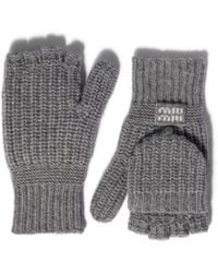Miu Miu - Wool And Cashmere Fingerless Gloves - Lyst
