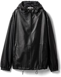 Miu Miu - Nappa Leather Hoodie Jacket - Lyst