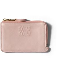 Miu Miu - Nappa Leather Envelope Card Holder - Lyst