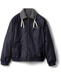 Miu Miu - Technical Gazar And Fleece Bomber Jacket - Lyst