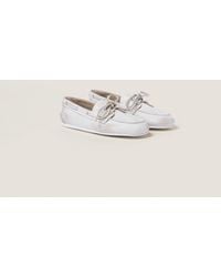 Miu Miu - Unlined Bleached Leather Loafers - Lyst