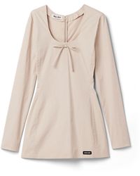 Miu Miu - Stretch Poplin Mini-Dress - Lyst